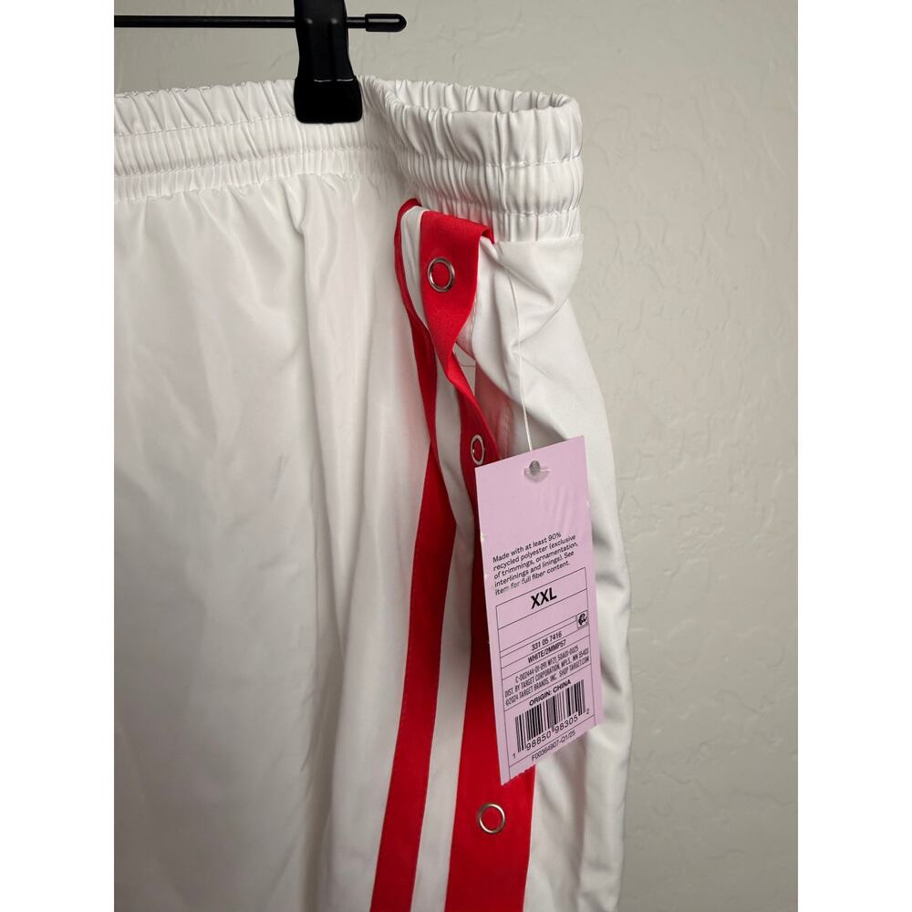 NWT Wild Fable White Snap Side Athletic Shorts XXL Red Stripe Y2K - Picture 3 of 8